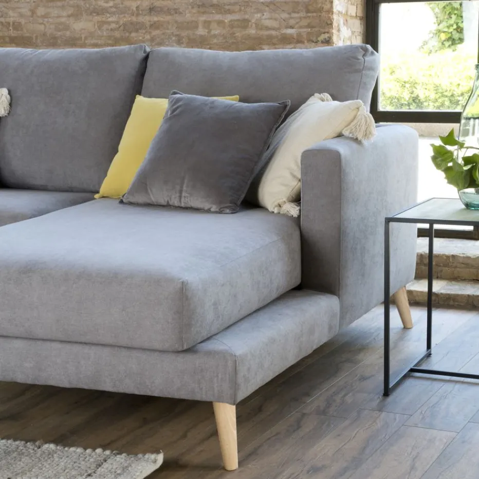 Banak Sofás Con Chaise Longue^Boss Gris