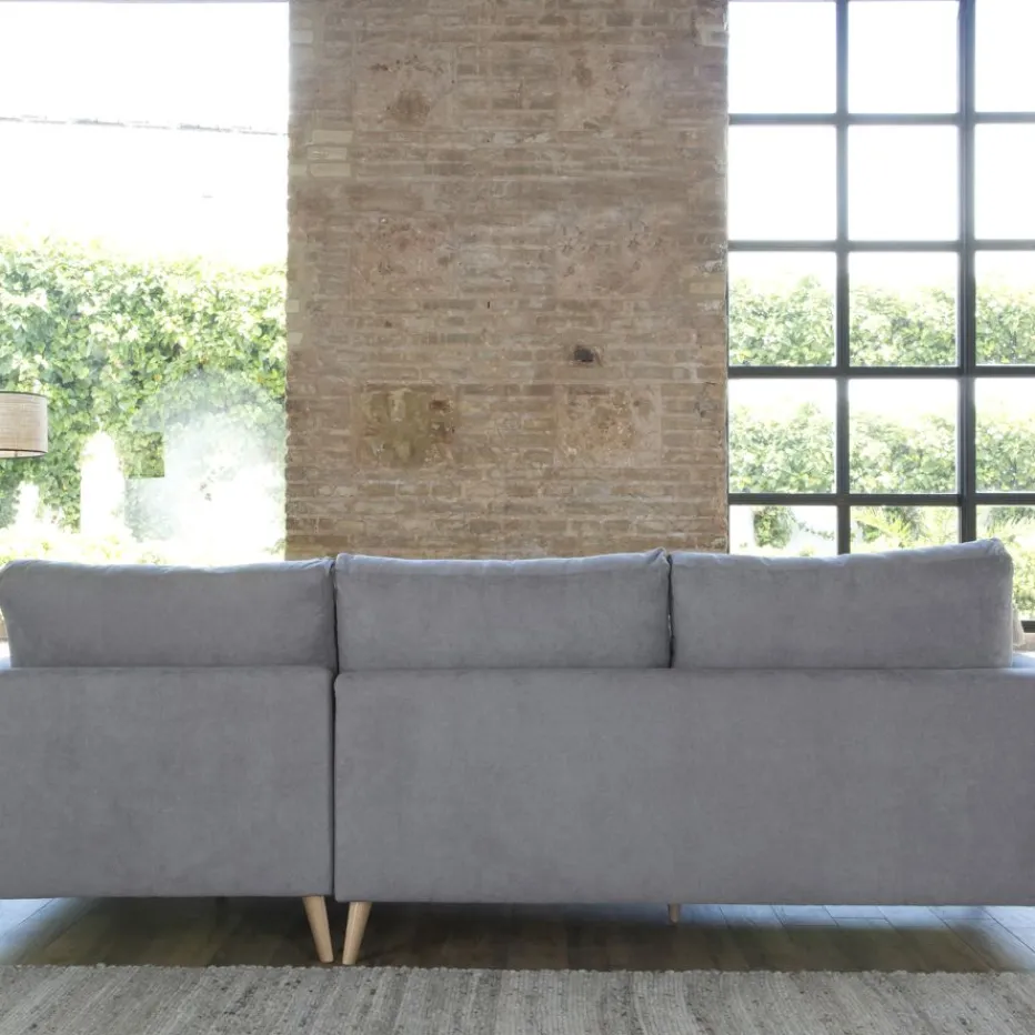 Banak Sofás Con Chaise Longue^Boss Gris