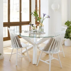 Banak Mesas De Comedor Y Salón^Carot Blanco Pincelado
