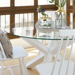 Banak Mesas De Comedor Y Salón^Carot Blanco Pincelado