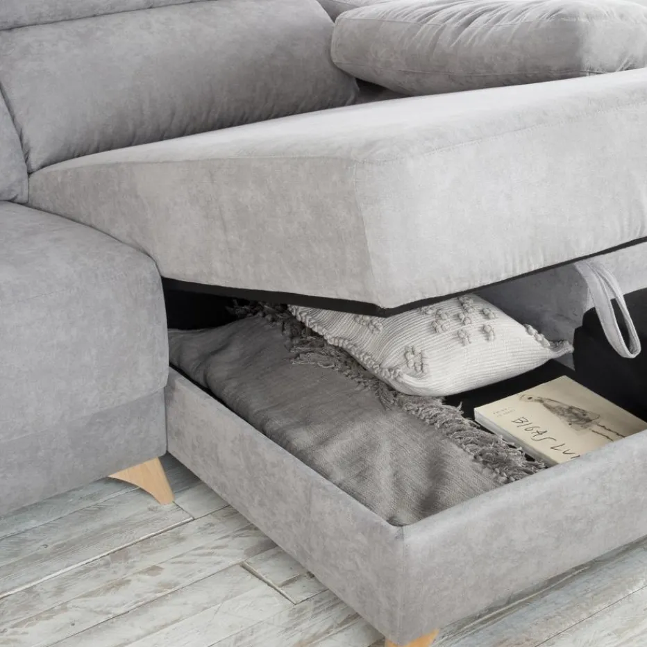 Banak Sofás Con Chaise Longue^Dandy Gris