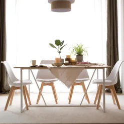 Banak Mesas Rectangulares^Foster Roble Light/Lacado Blanco