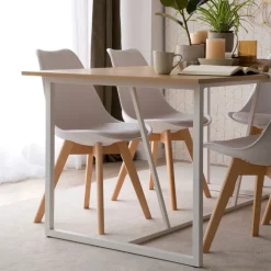 Banak Mesas Rectangulares^Foster Roble Light/Lacado Blanco
