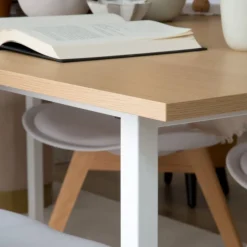 Banak Mesas Rectangulares^Foster Roble Light/Lacado Blanco