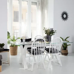Banak Mesas De Comedor Y Salón^Gauss Blanco Pincelado