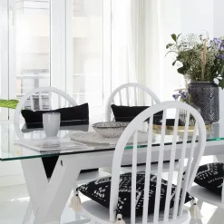Banak Mesas De Comedor Y Salón^Gauss Blanco Pincelado