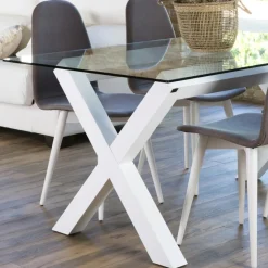 Banak Mesas De Comedor Y Salón^Gauss Blanco Pincelado