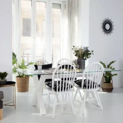 Banak Mesas De Cristal^Gauss Blanco Pincelado