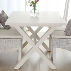 Banak Mesas De Comedor Y Salón^Naish Blanco Pincelado