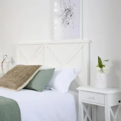 Banak Cabeceros De Madera^Niza Blanco Pincelado