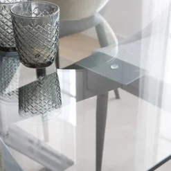 Banak Mesas De Cristal^Nurma Gris Antracita
