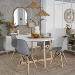 Banak Mesas De Comedor Y Salón^Orion Blanco/Blanco Decape