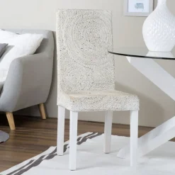 Banak Sillas Blancas^Round Blanco Envejecido