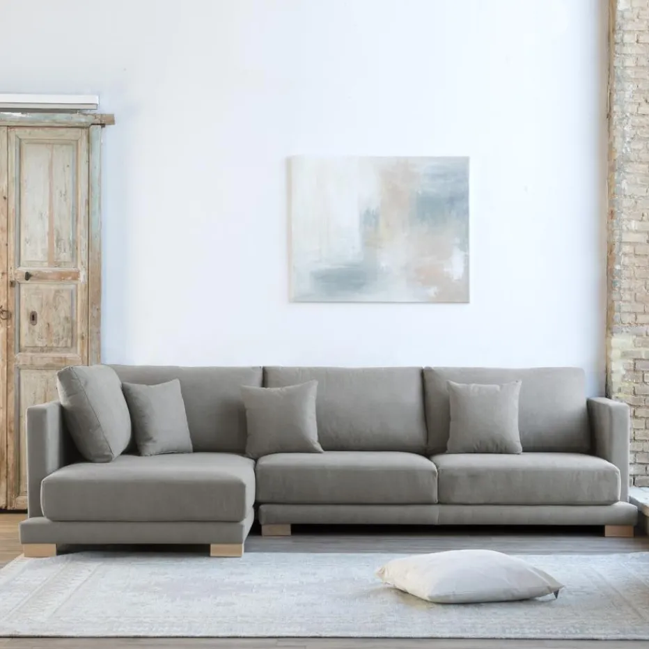Banak Sofás Con Chaise Longue^Sibay Gris