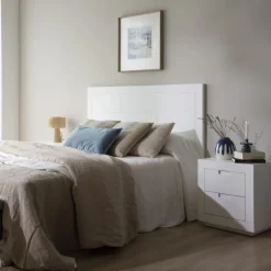Banak Cabeceros De Madera^Sisal Blanco