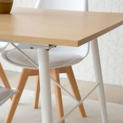 Banak Mesas Rectangulares^Sullivan Roble Light/Lacado Blanco