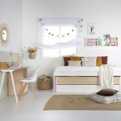 Banak Camas Nido Y Literas^Teo Natural/Blanco Noruega