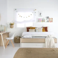 Banak Camas Nido Y Literas^Teo Natural/Blanco Noruega